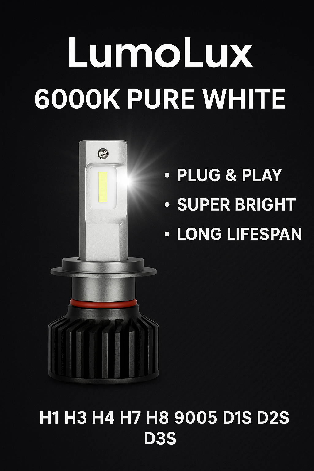 D2S Xenon Headlight Bulb (6000K, 12V, 35W)