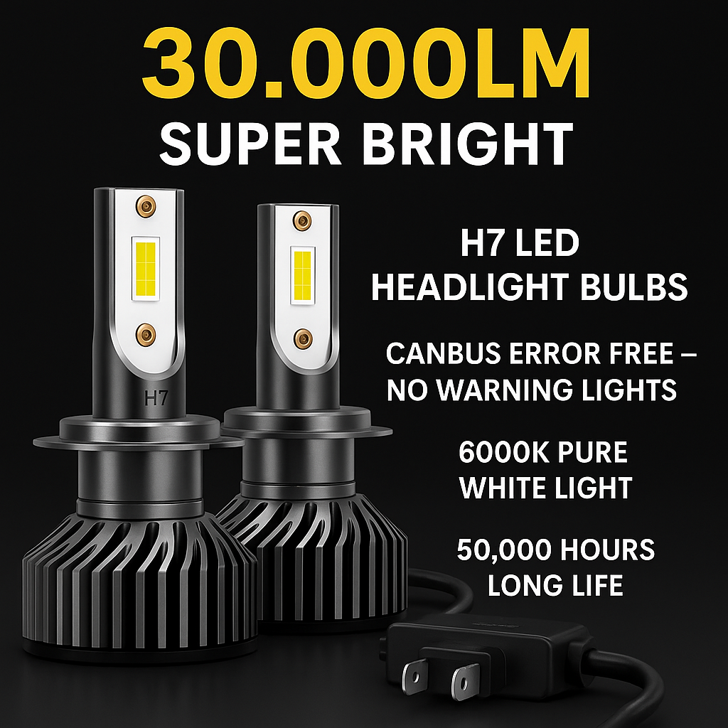 Lumo Lux H7 LED Headlight Bulbs – 30,000LM | Canbus Error Free | Premium Upgrade